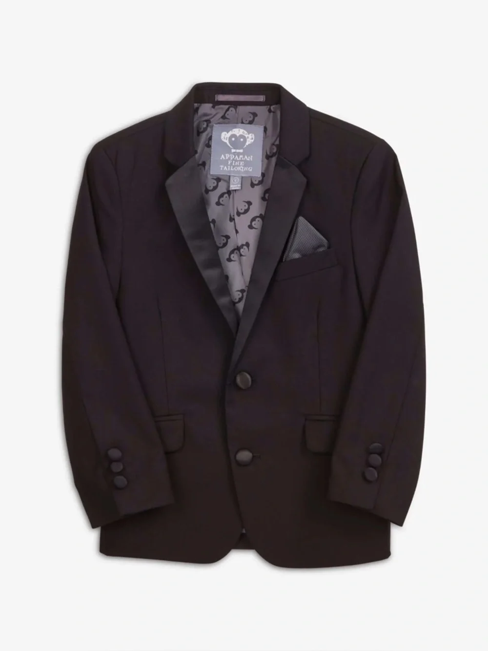 Appaman Boy’s Wool Tuxedo Blazer Jacket in Black, Kid’s size 8